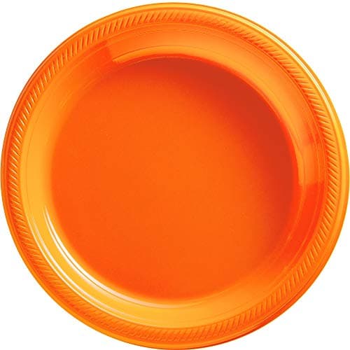 Big Party Pack Orange Peel Plastic Plates | 10.25" | Pack of 50 | Party Supply Poster