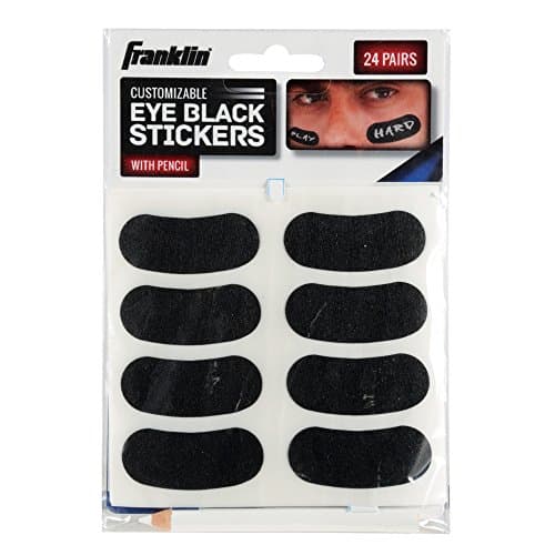 Franklin Sports Eye Black Stickers for Kids - Customizable Lettering Baseball and Football Eye Black Stickers - White Pencil Included Poster